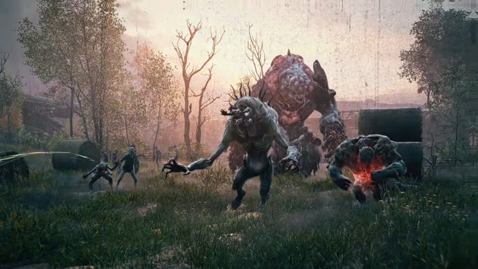 Back 4 Blood Hag at the centre of a shot showing other special ridden, including the ogre and the breaker