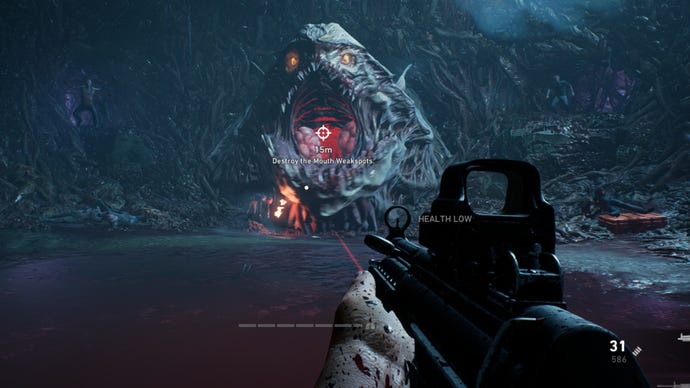 Abomination in it’s second phase underground in a cave in Back 4 Blood