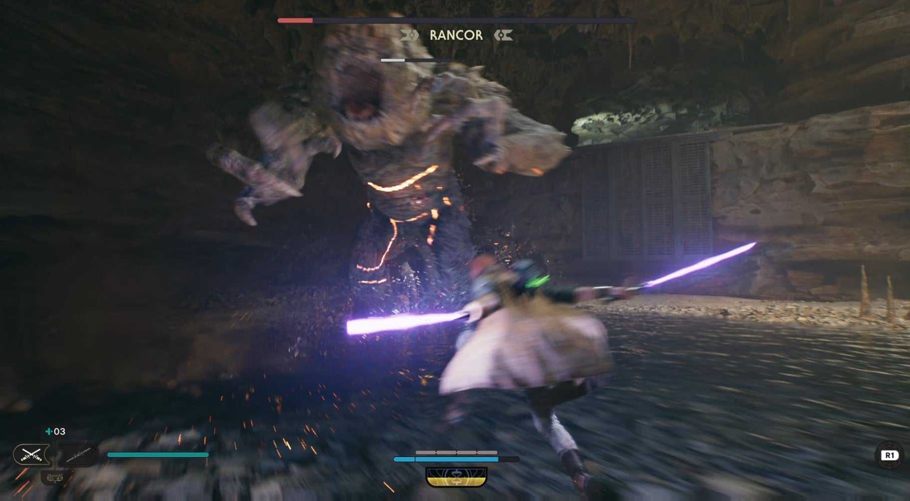 Star Wars Jedi Survivor backstep slash rancor fight - 5