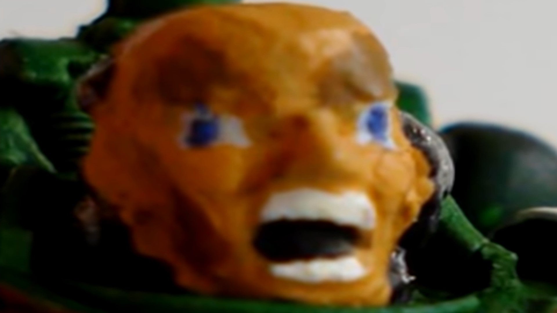 A terrifyingly painted space marine model. - 1