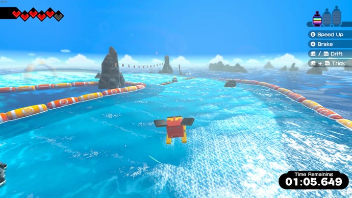 A boat race across the waves of Okinawa in Bakeru.