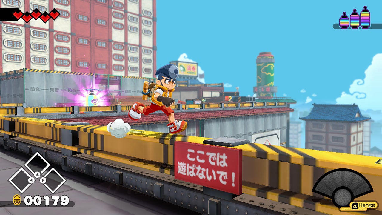 Bakeru runs along Aichi's construction-filled rooftops. - 1