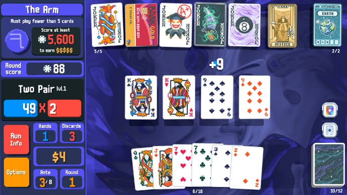 A gameplay screen of Balatro