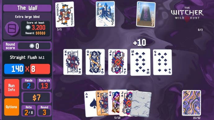 balatro friends of Jimbo update with The Witcher cards