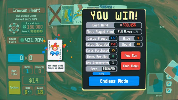 Poker plays in a Balatro screenshot.