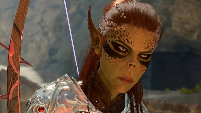 Lae’zel gazes intently in a close-up