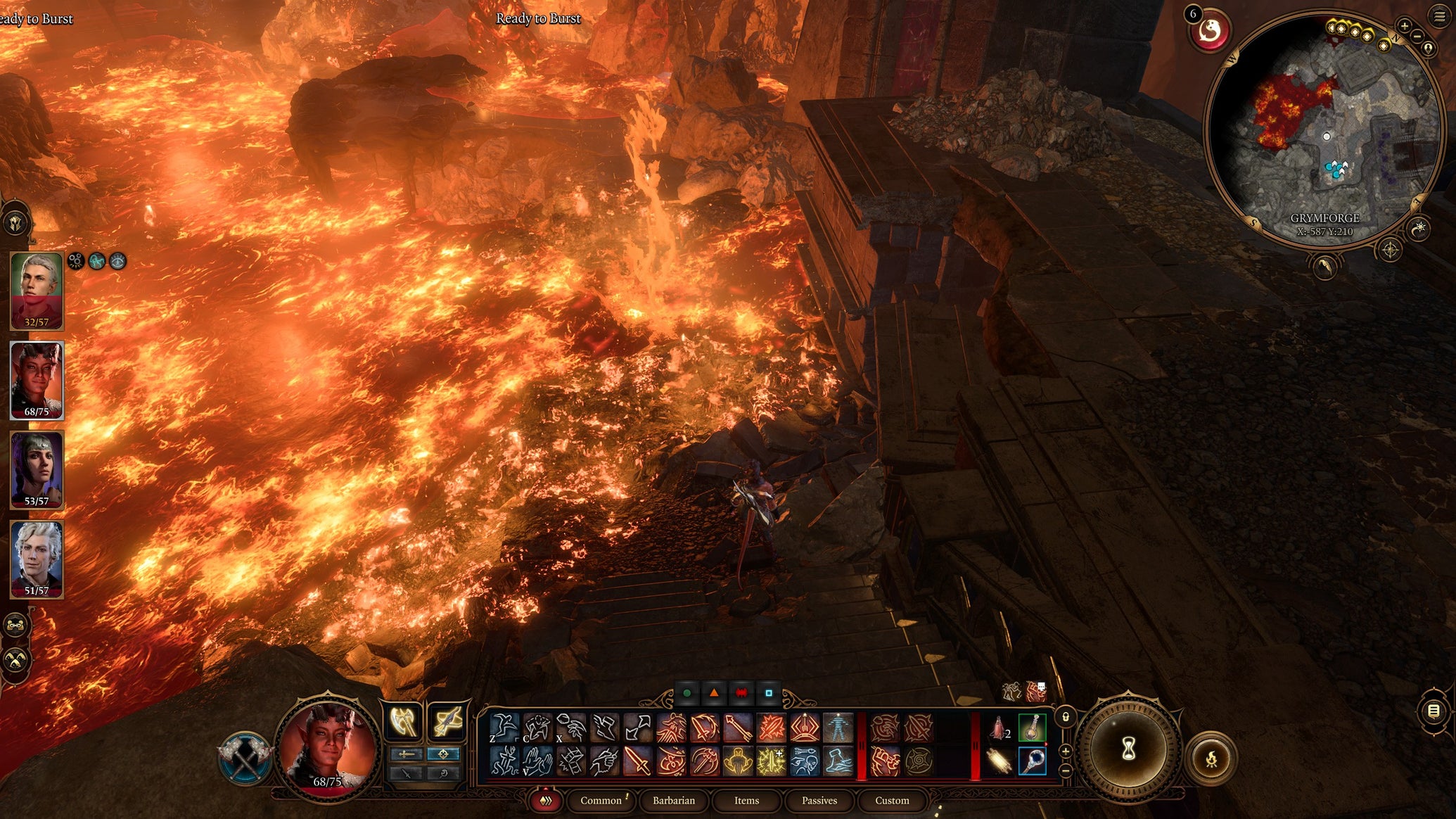 Karlach overlooking the Adamantine Forge in Baldur's Gate 3 - 1