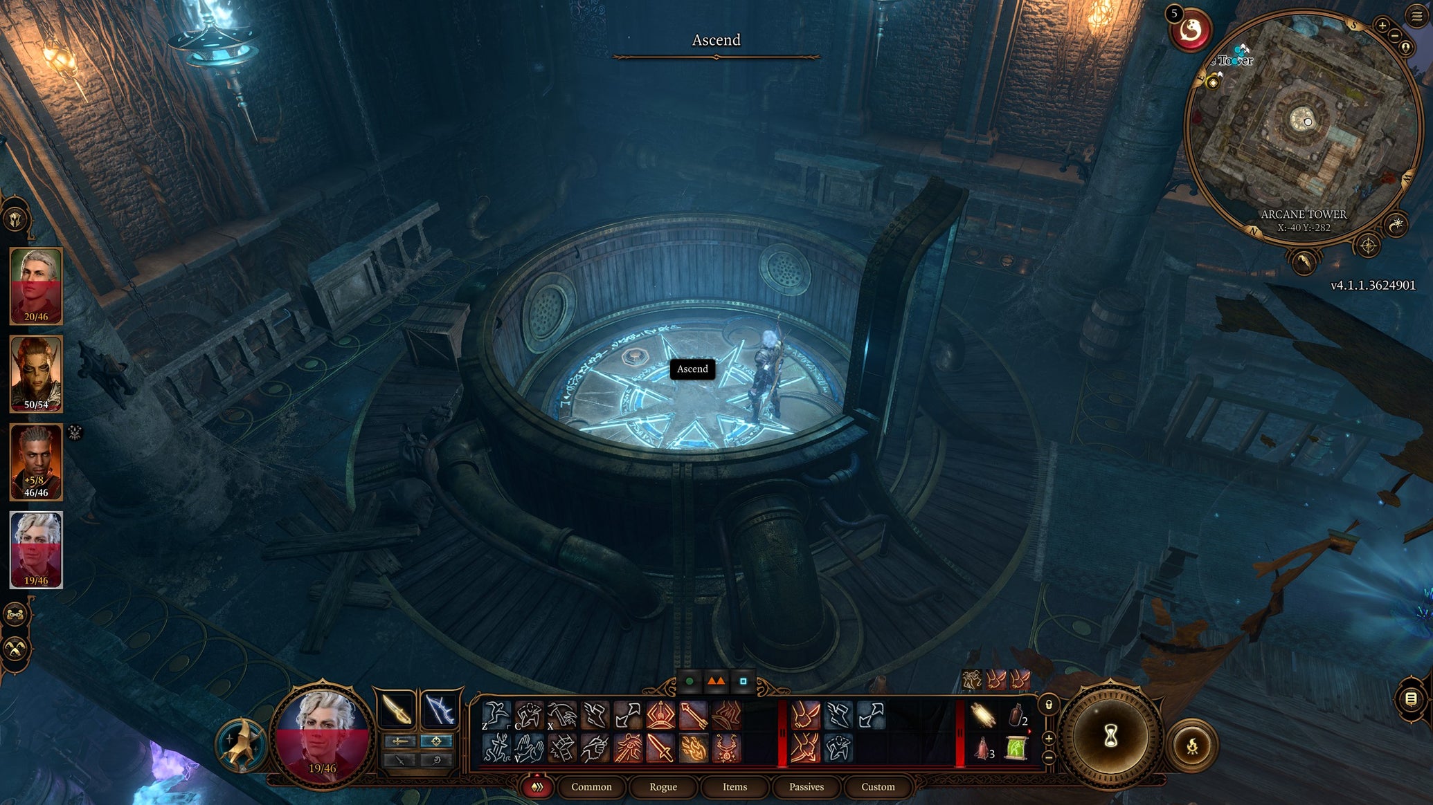 Astarion using the elevator in the Arcane Tower in Baldur's Gate 3 - 1