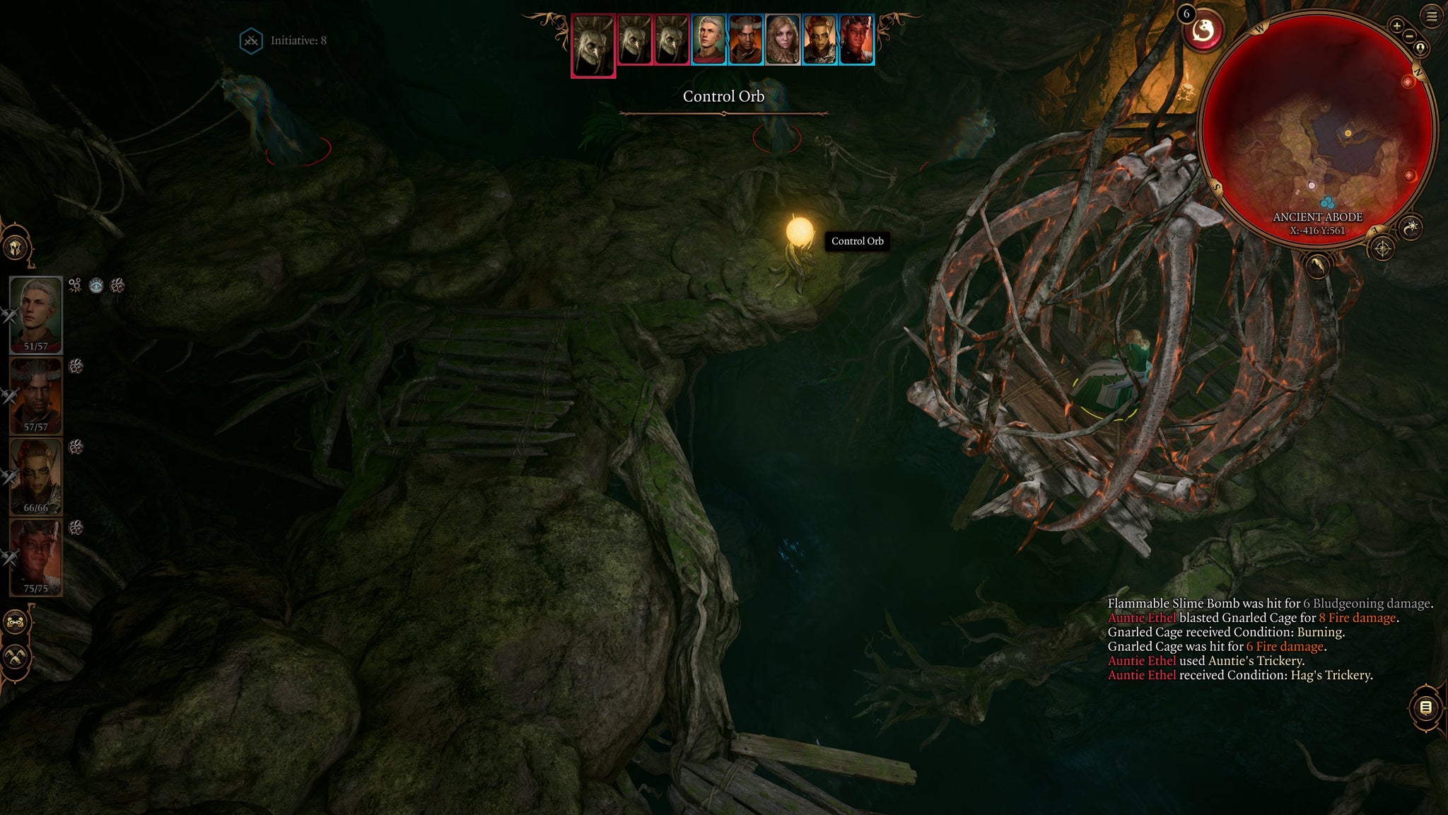 Tav saving Mayrina from a burning cage in Auntie Ethel's lair in Baldur's Gate 3 - 9