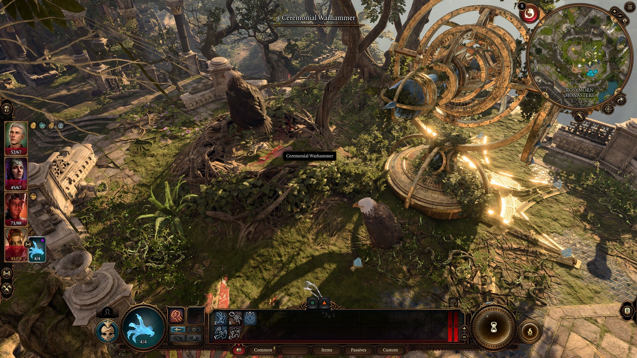 Two giant eagles on the roof of the Rosymorn Monastery in Baldur's Gate 3 - 5