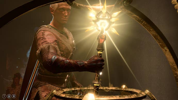 Tav grabbing the Blood of Lathander in Baldur’s Gate 3