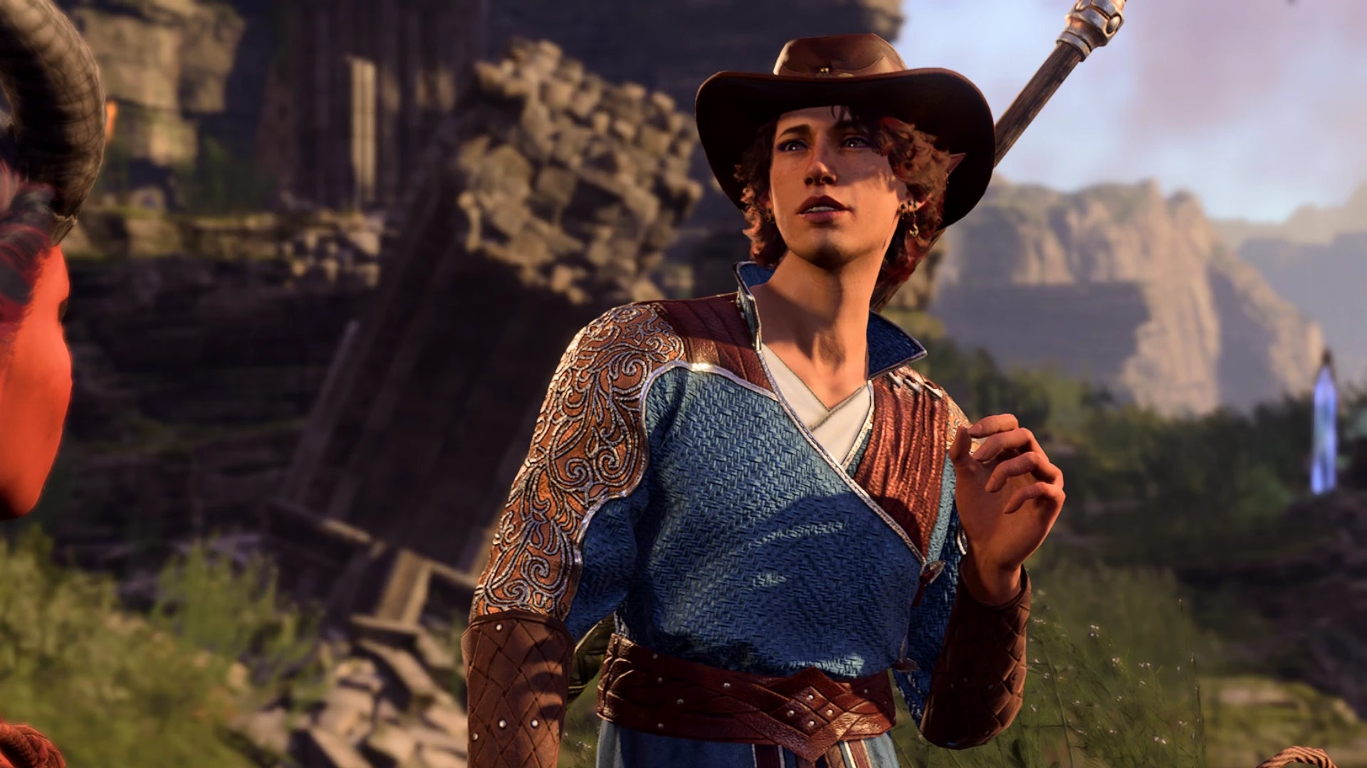 Jason Altea, a modded wizard cowboy companion, in Baldur's Gate 3. - 1