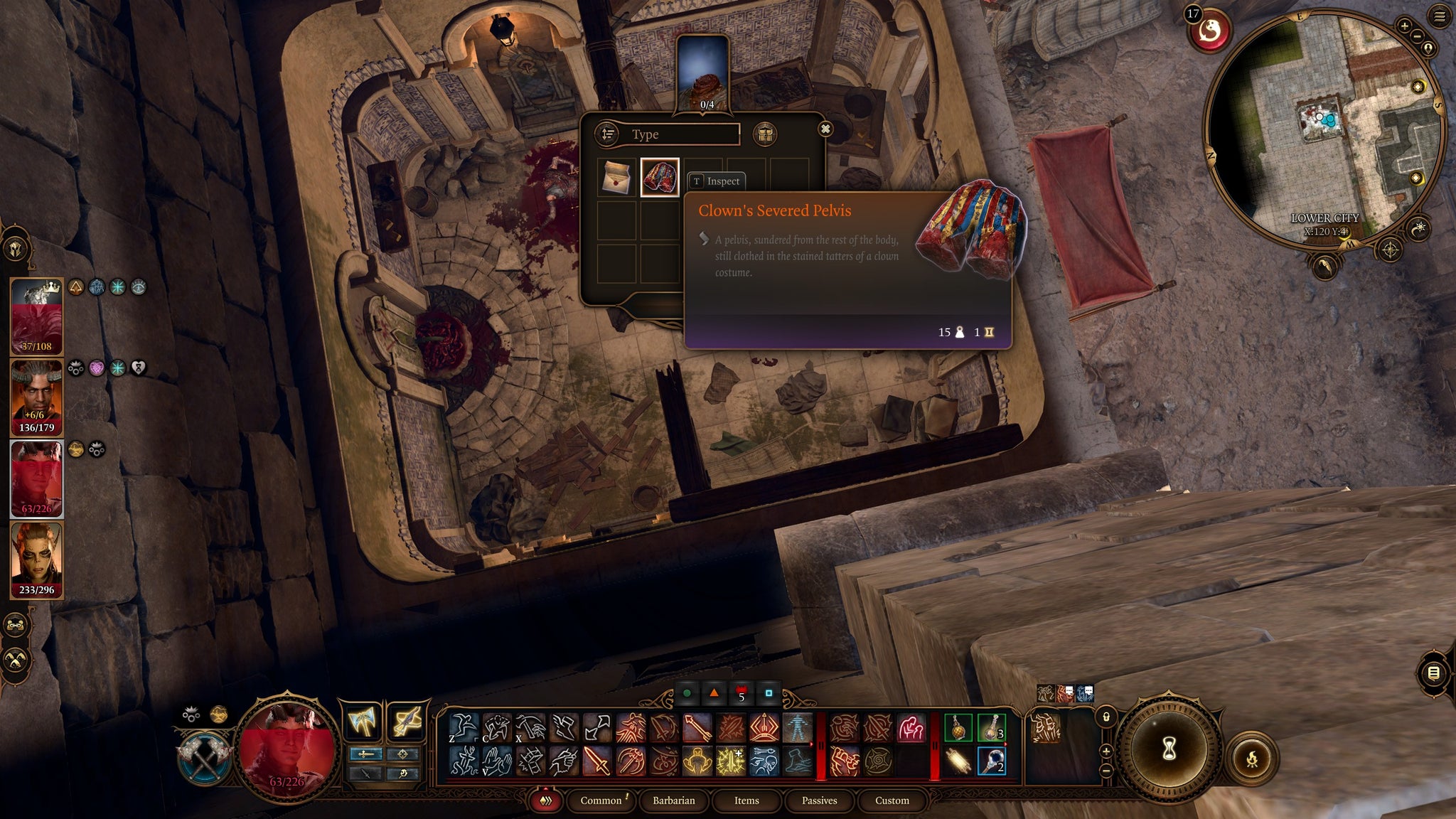 Dribbles the Clown's pelvis in Baldur's Gate 3. - 6