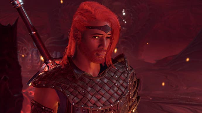 A closeup of a character made using the Fantastical Multiverse mod for Baldur’s Gate 3