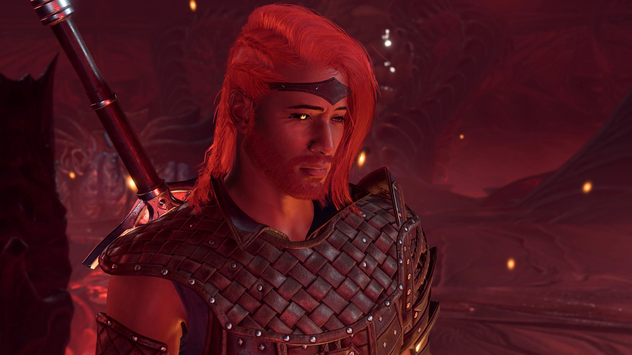 A closeup of a character made using the Fantastical Multiverse mod for Baldur's Gate 3 - 1