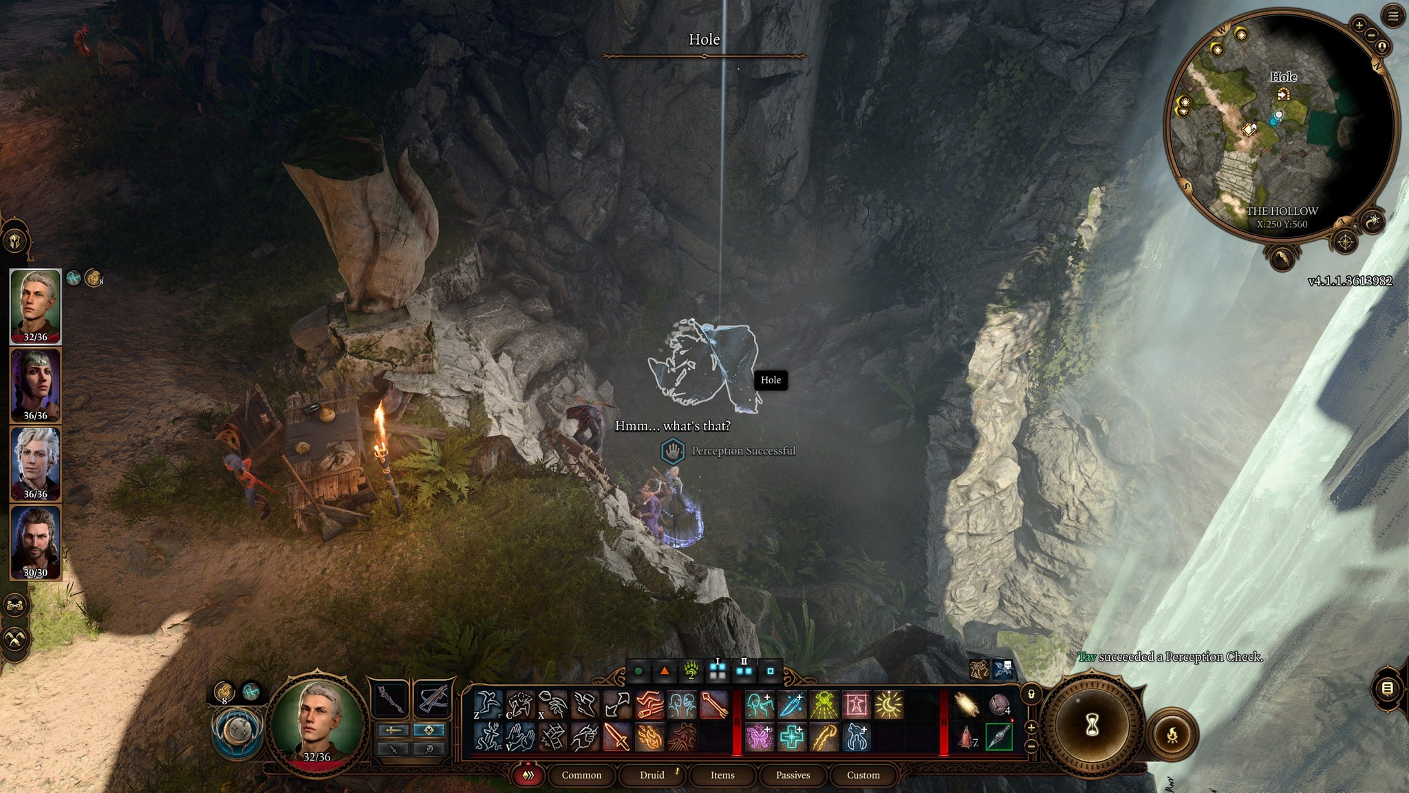 Tav investigating a hole in The Hollow in Baldur's Gate 3 - 3