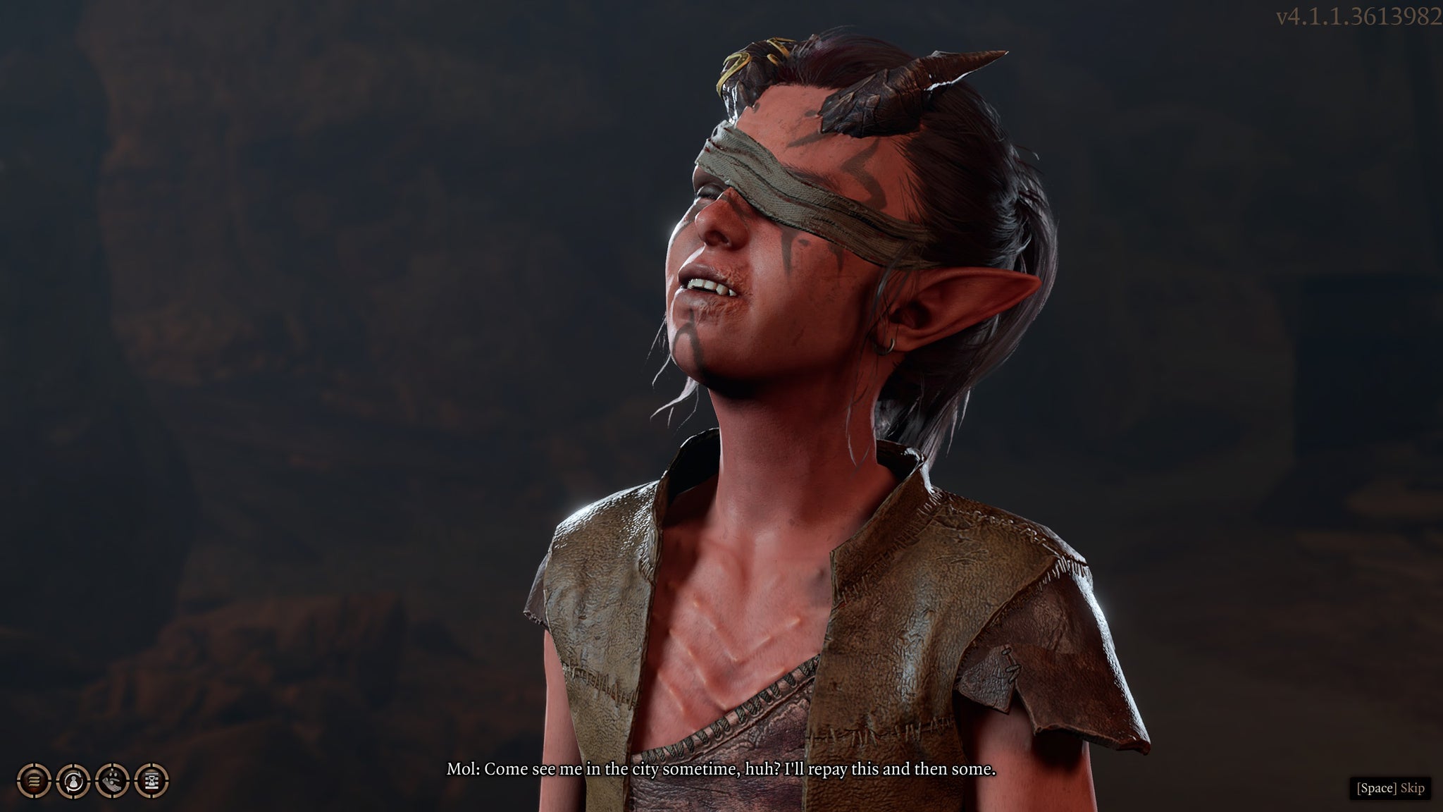 Mol, leader of the tiefling thieves, speaking to the party in Baldur's Gate 3 - 8