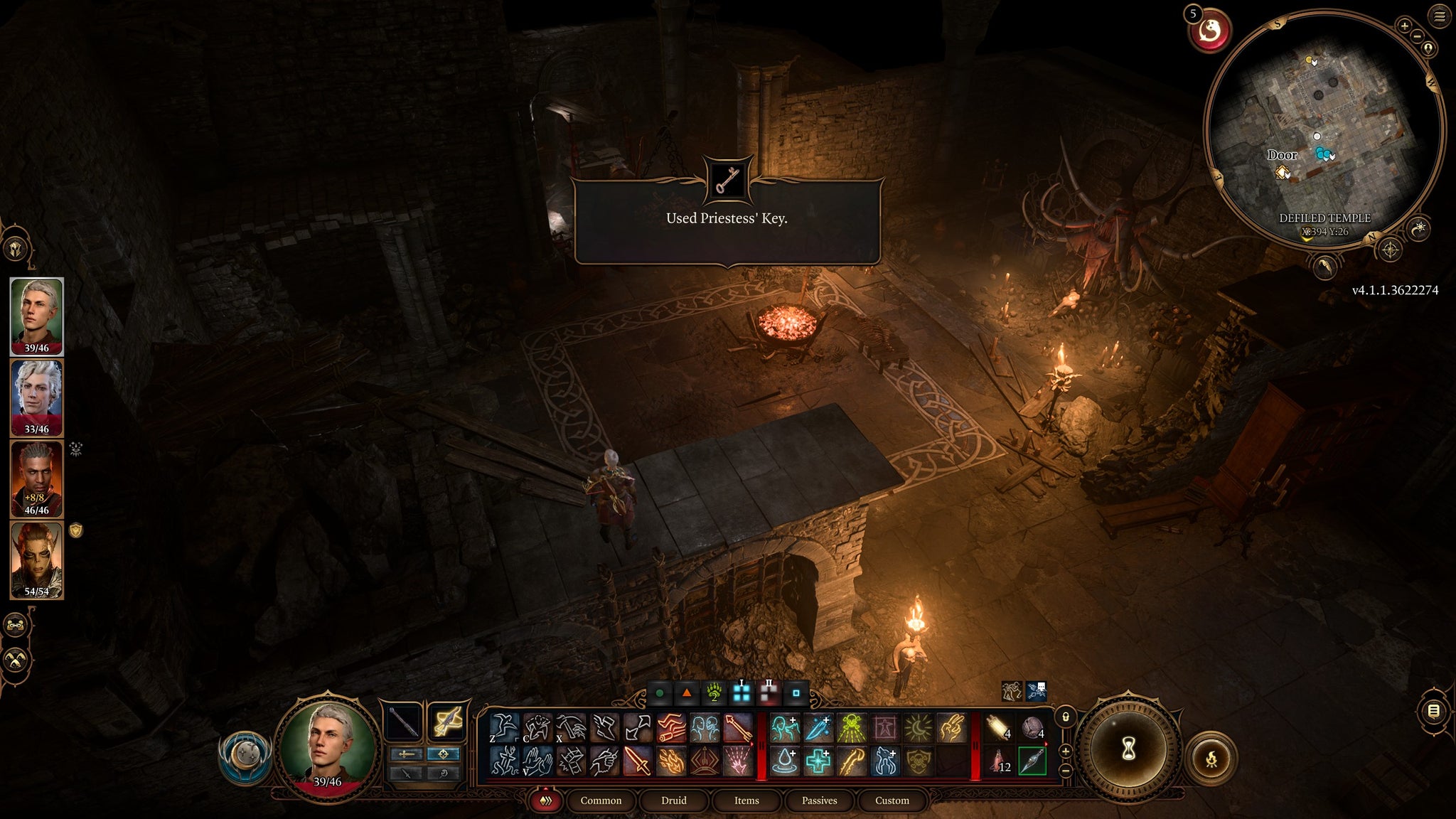 The party searching the defiled temple for the Nightsong in Baldur's Gate 3 - 3