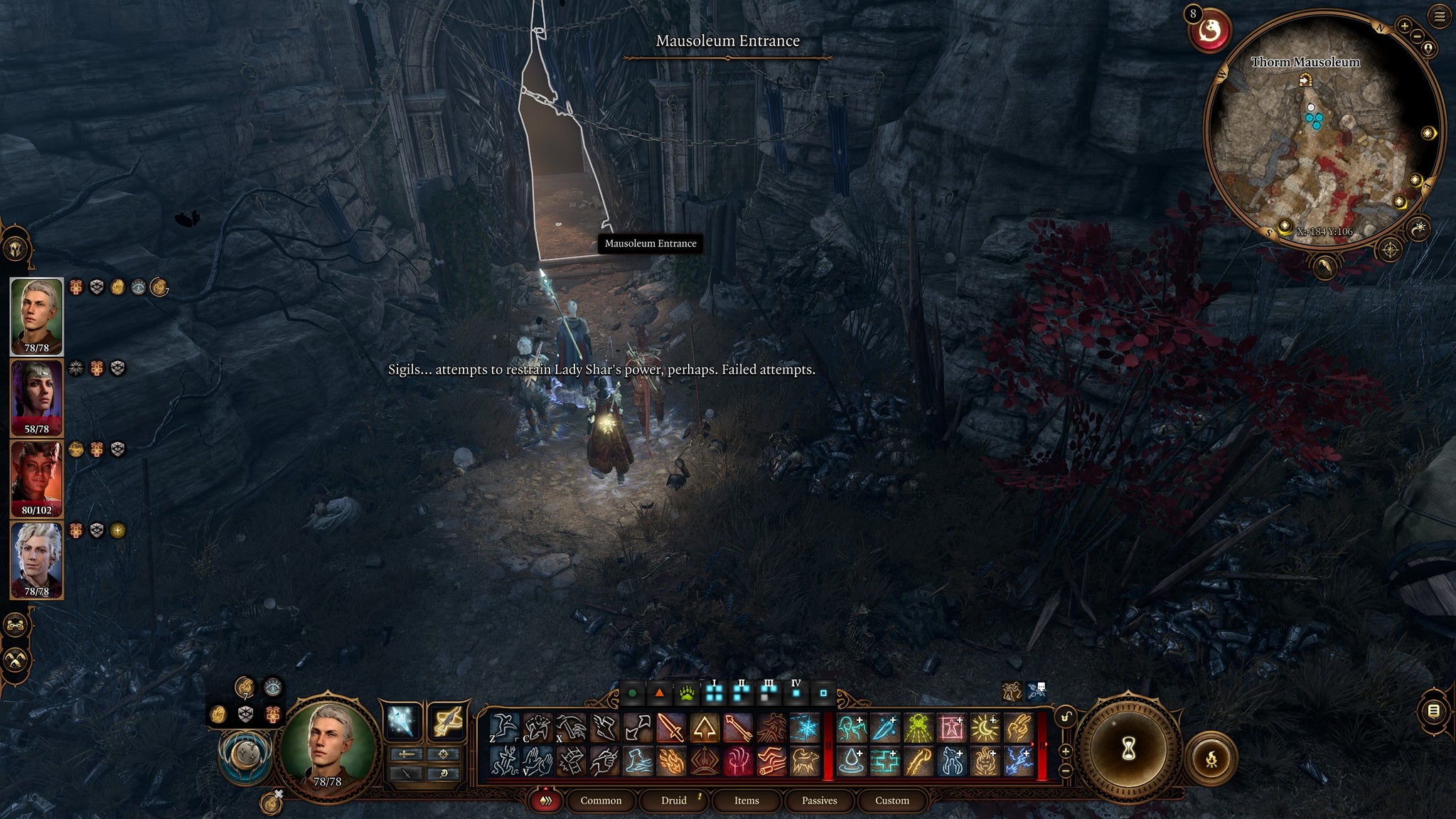 The party searching the Thorm Mausoleum for the Nightsong in Baldur's Gate 3 - 4