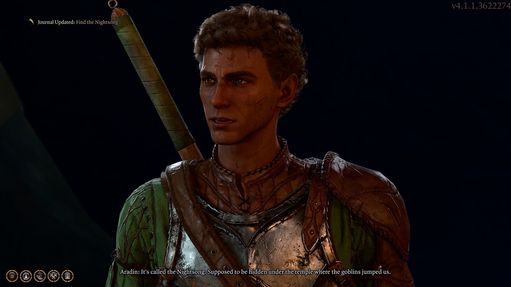 Tav talking to Aradin about the Nightsong in The Hollow in Baldur's Gate 3 - 1