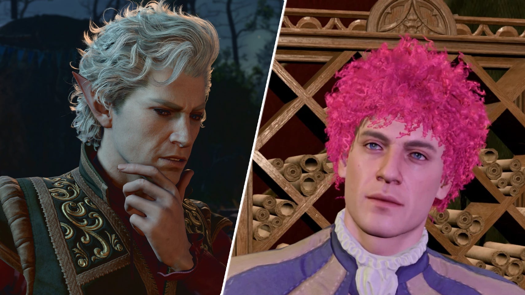 Astarion opposite Agnesius the clown in Baldur's Gate 3. - 1