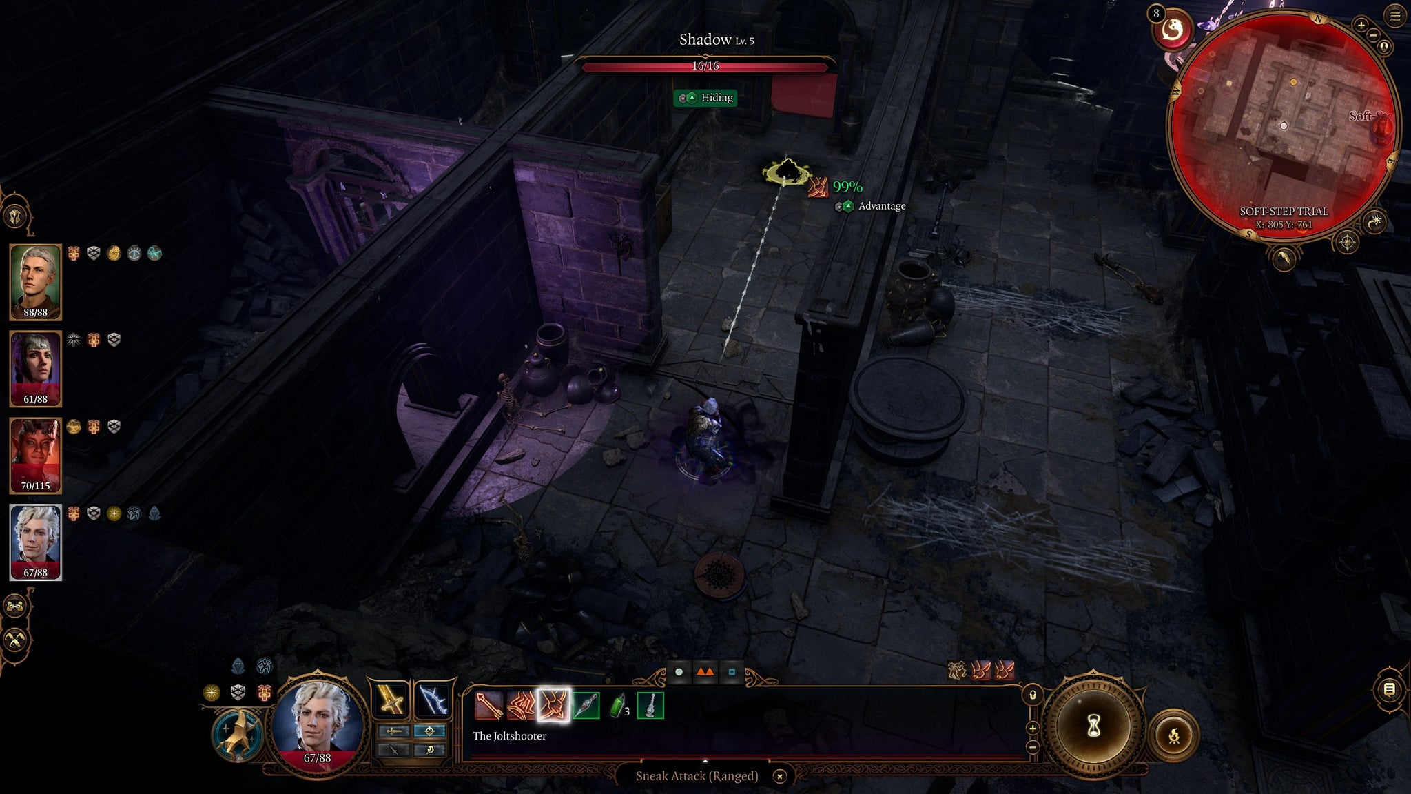 Astarion undertaking the Soft-step trial in the Gauntlet of Shar in Baldur's Gate 3 - 8