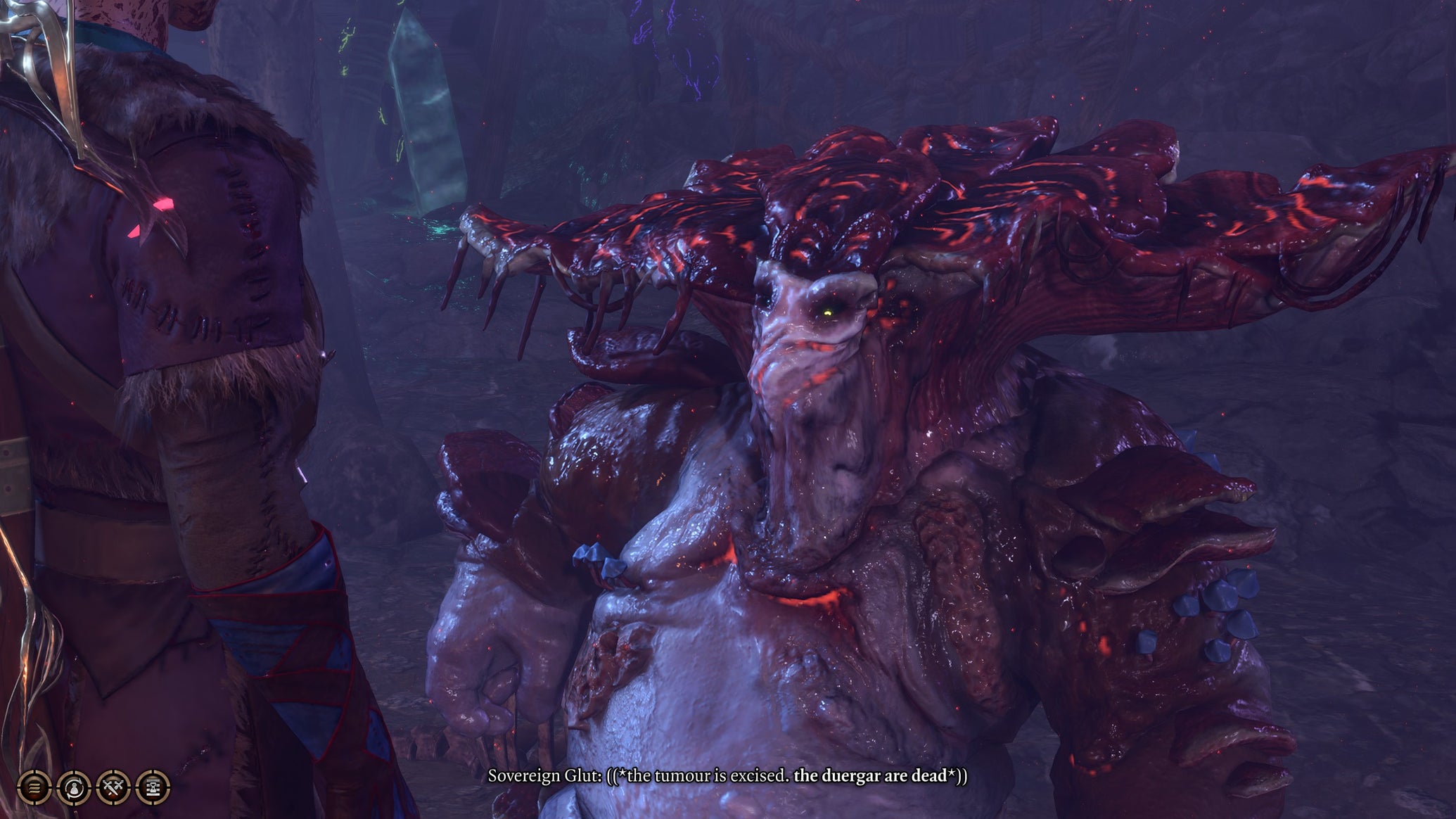 Tav speaking to the deposed sovereign, Glut, in Baldur's Gate 3 - 1