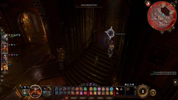 An inert infernal gem concealing a hidden room inside the House of Hope in Baldur's Gate 3.