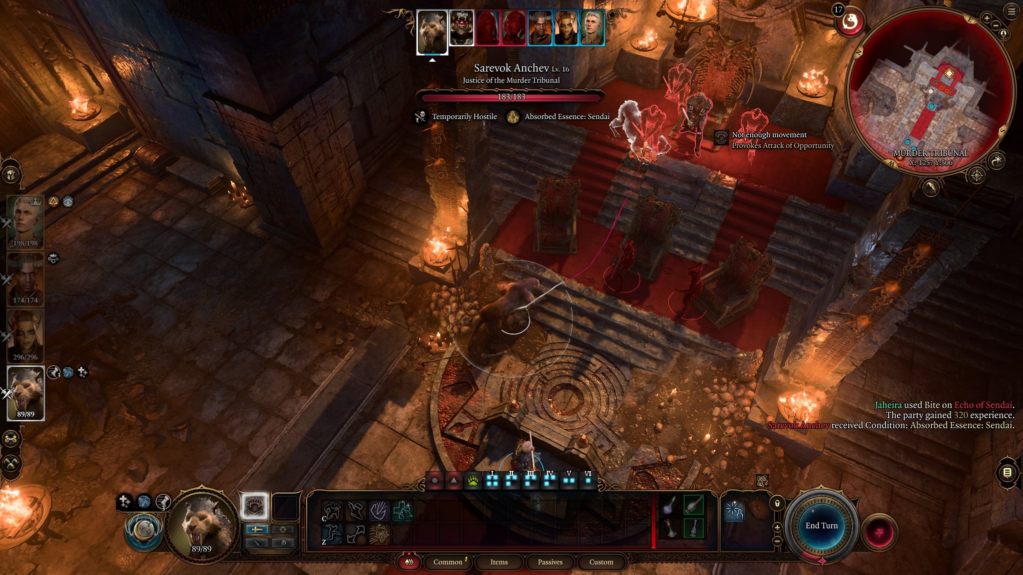 Tav and their party fighting the leader of the Murder Tribunal, Sarevok Anchev, in Baldur's Gate 3. - 10