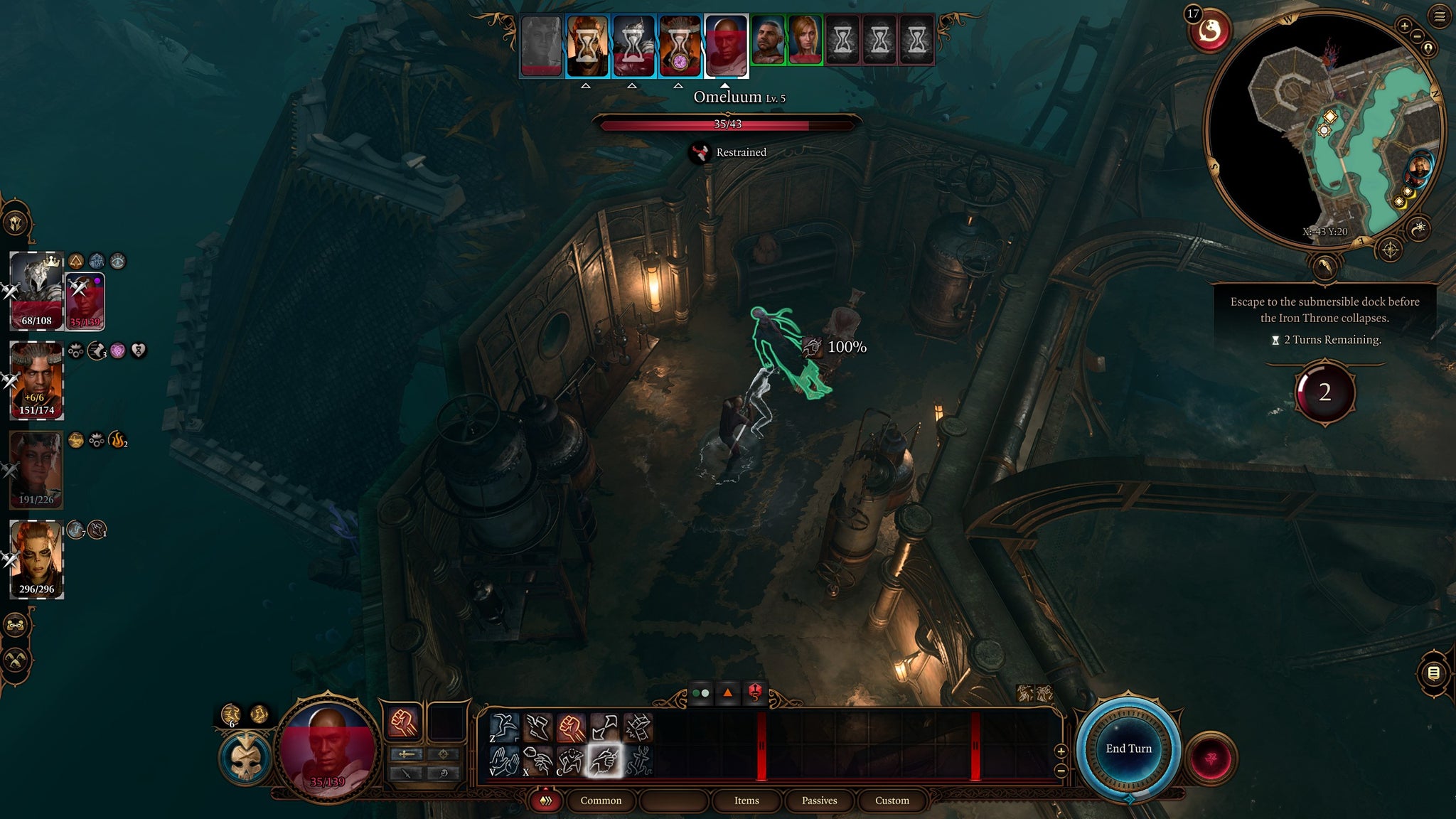 Duke Ravengard using the help action to untie Omeluum in the Iron Throne prison in Baldur's Gate 3. - 8