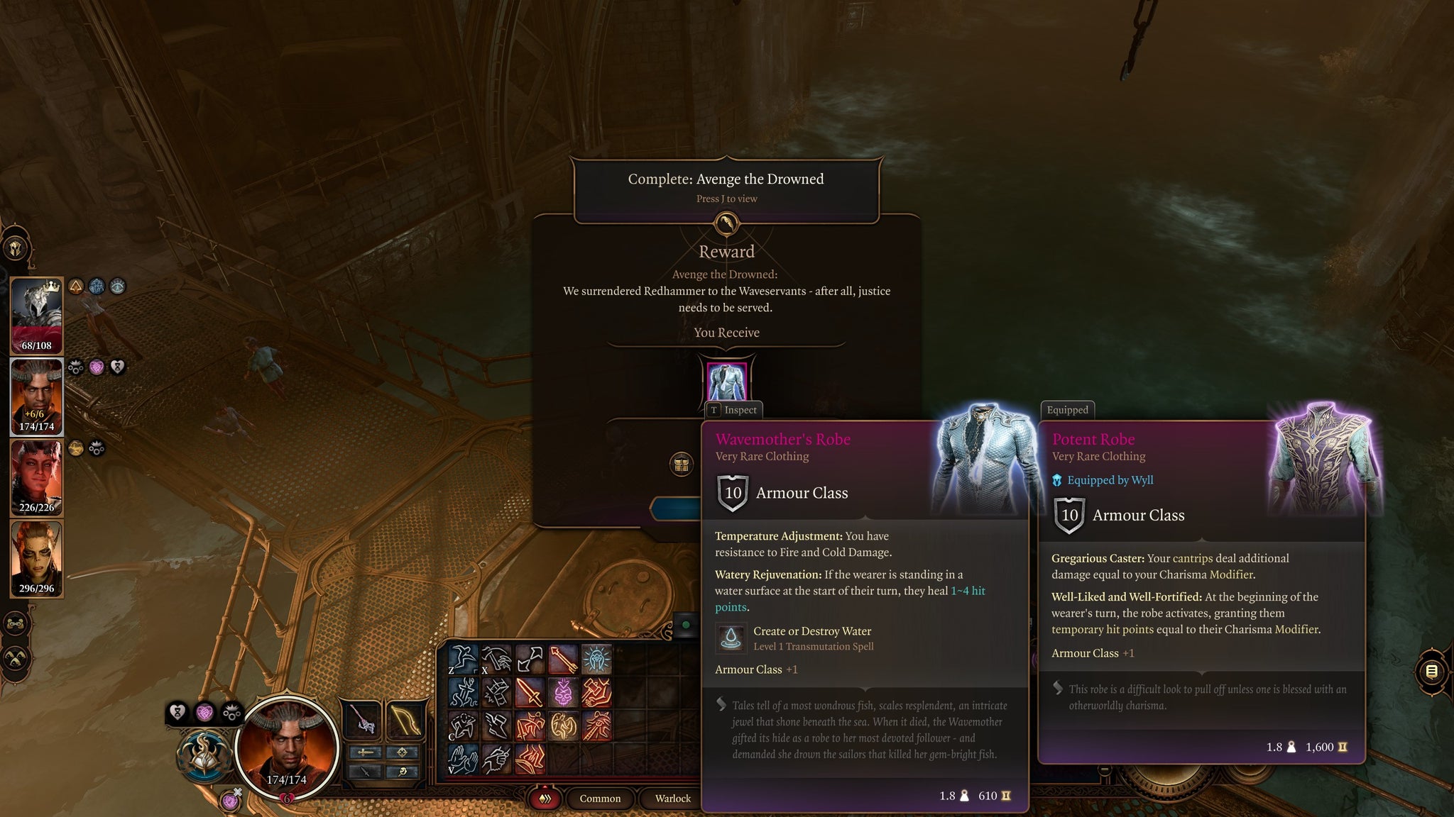 The Wavemother gifting the party a unique outfit as a reward for completing her quest in Baldur's Gate 3. - 10