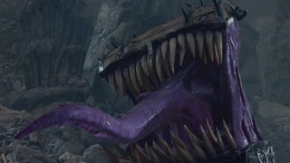 A mimic reveals its horrible presence in a Baldur's Gate 3 screenshot.