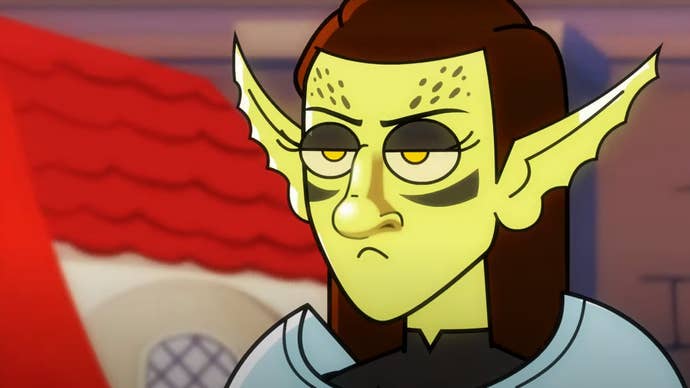 Lae’zel with a nose in Baldur’s Gate 3’s latest animated short.