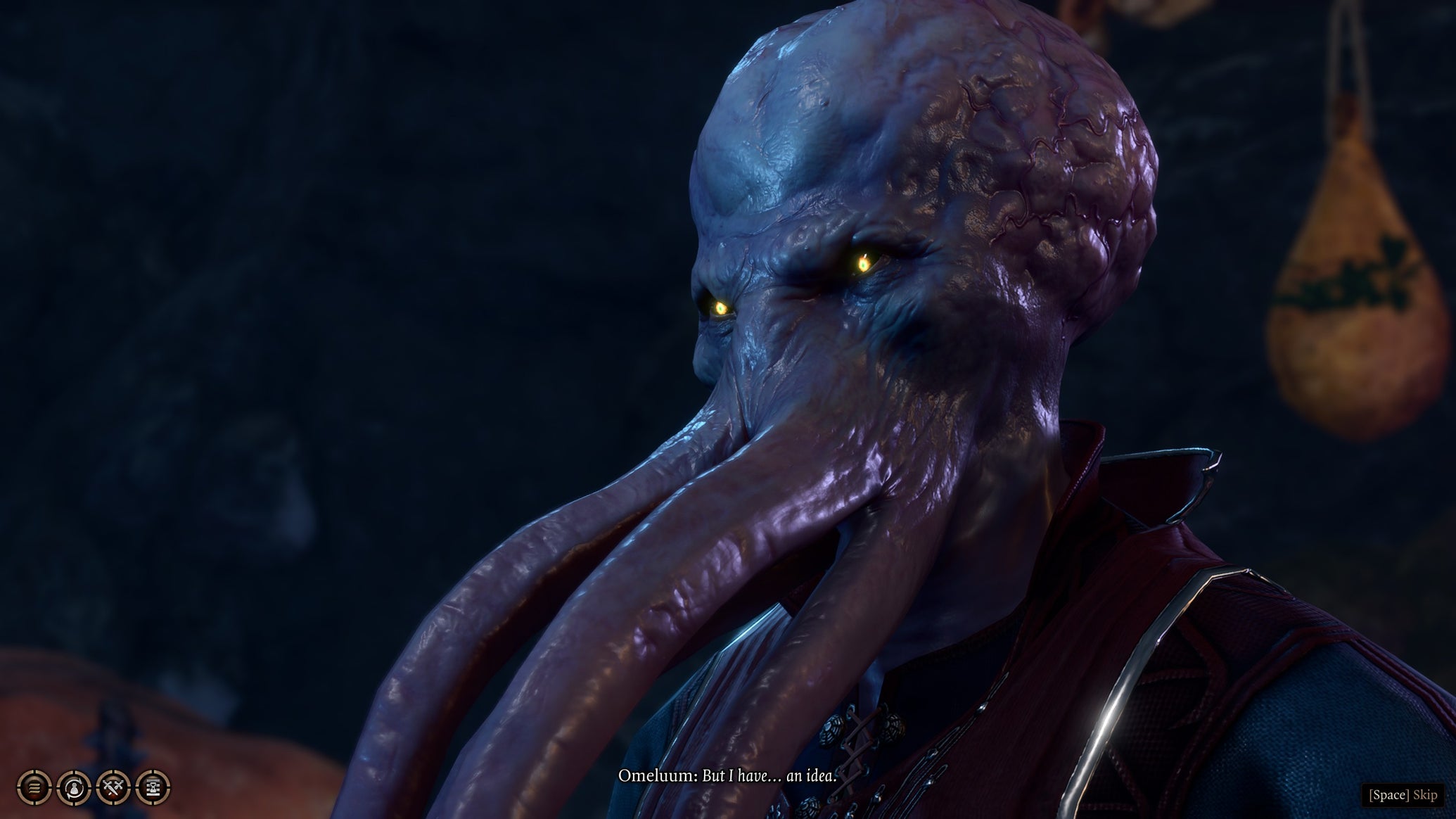 Tav speaking to Omeluum the mind flayer in the Underdark in Baldur's Gate 3 - 1