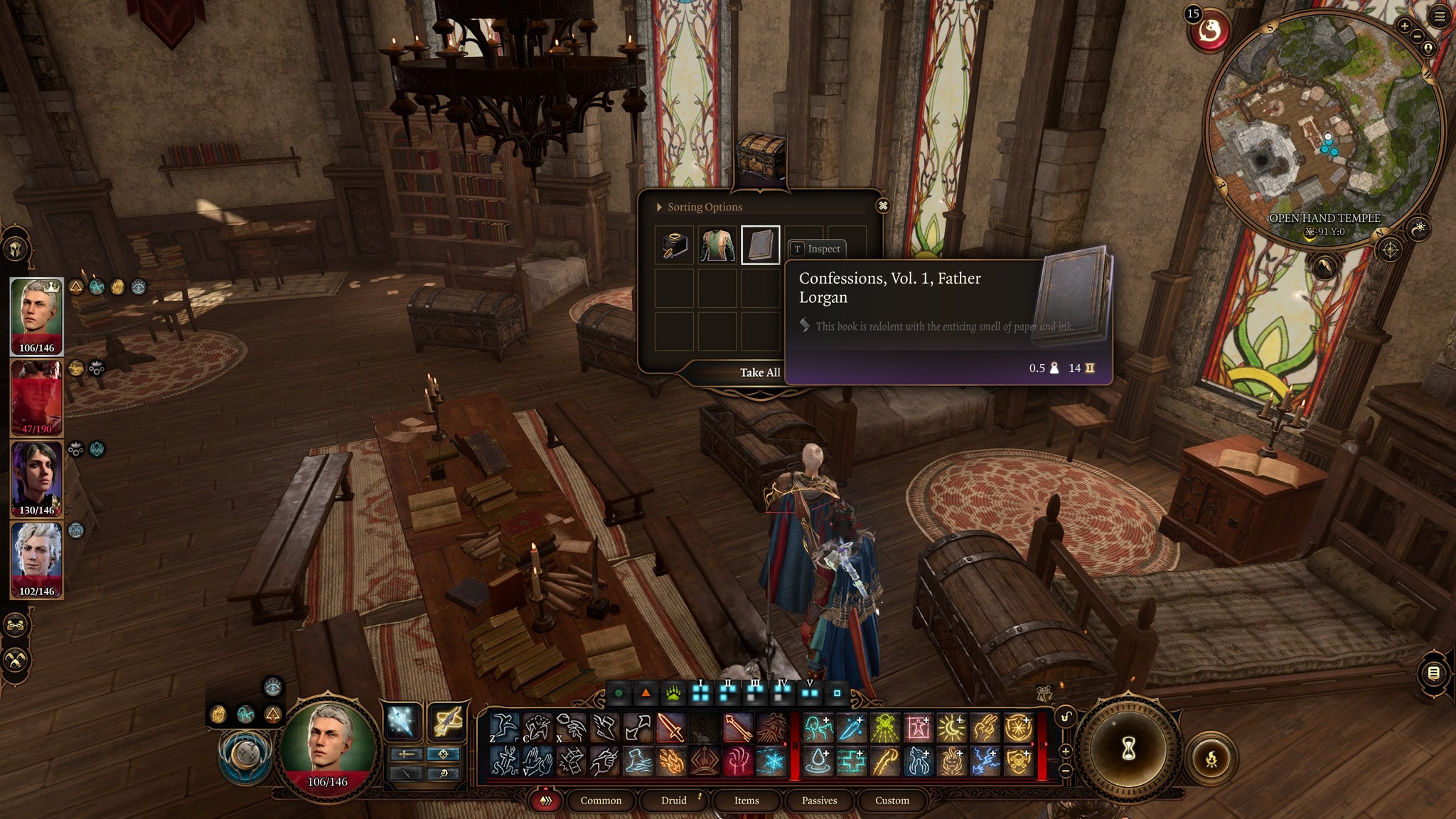 The contents of Father Lorgan's chest in Open Hand Temple in Baldur's Gate 3. - 5