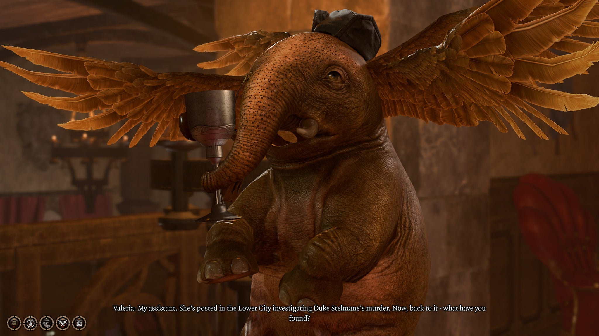 The investigator Valeria relaxing at Sharess' Caress in Baldur's Gate 3. - 10