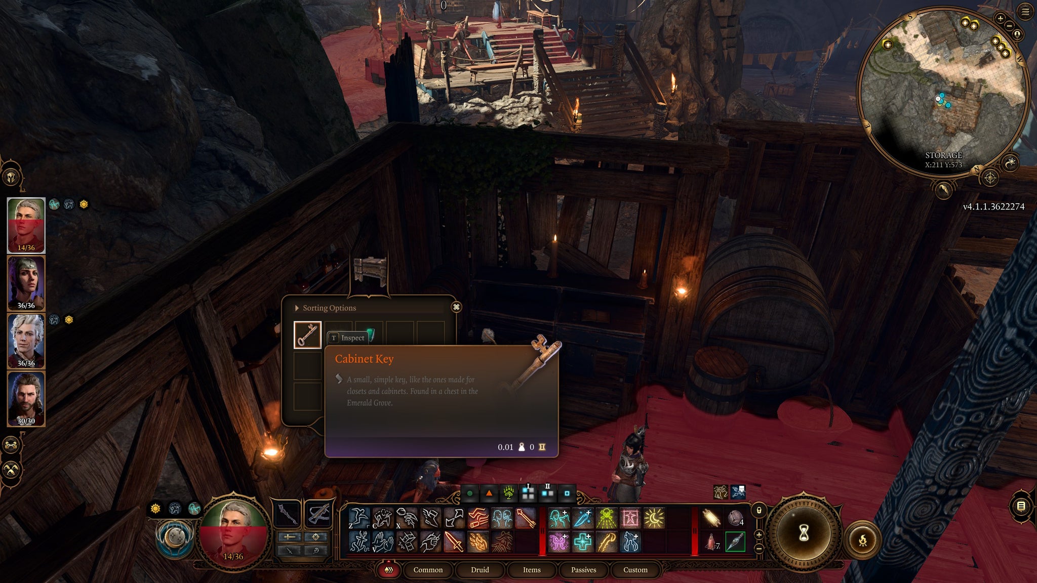 Tav stealing the key to the alchemist's table in the storeroom in Baldur's Gate 3 - 3