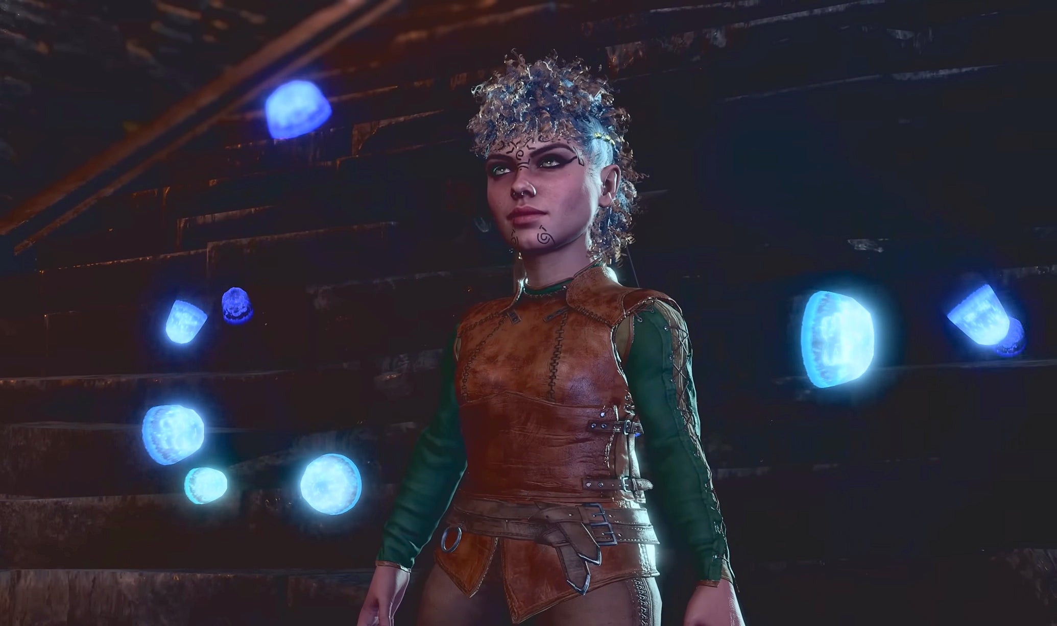 A Swarmkeeper Ranger in BG3, surrounded by jellyfish - 1