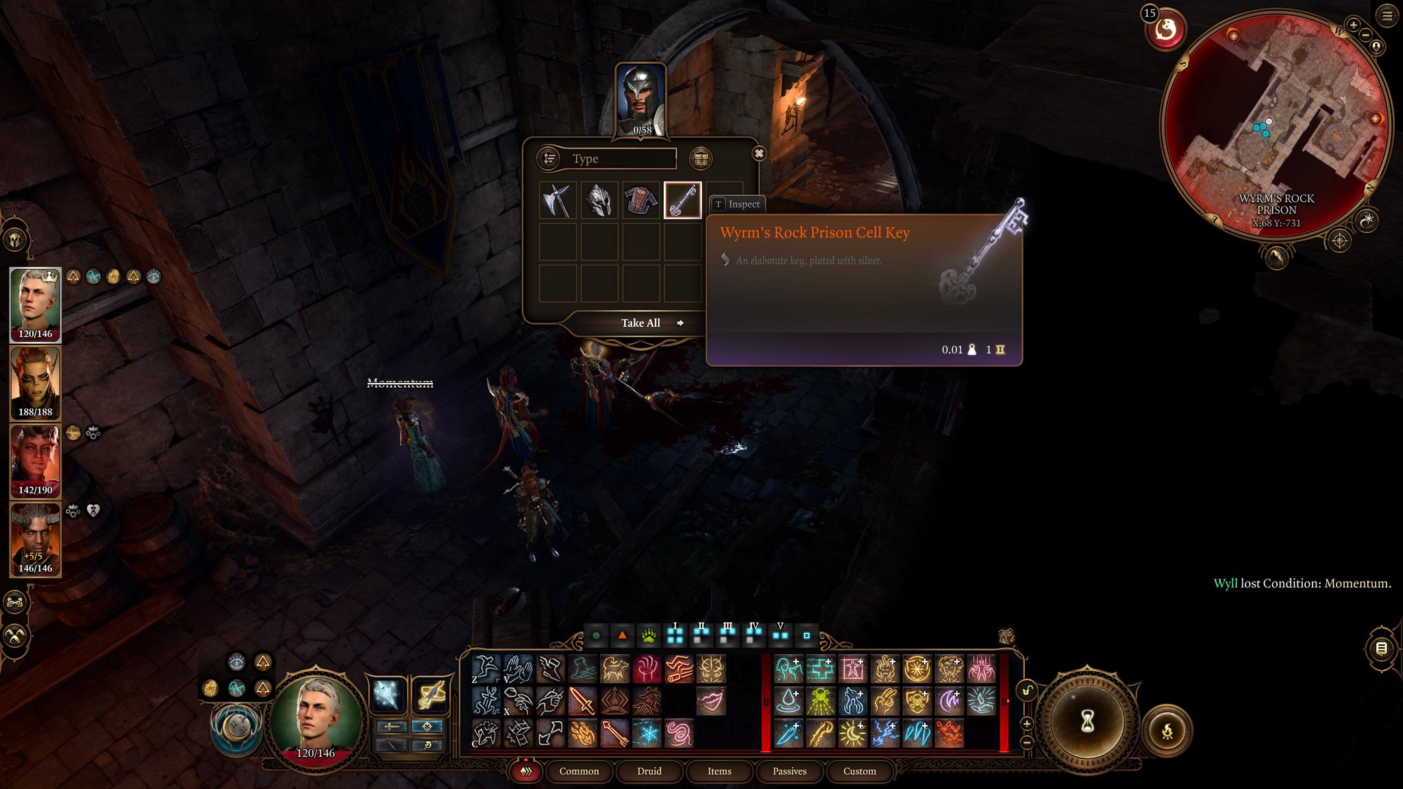 The location of the key to Florrick's cell in Baldur's Gate 3. - 4