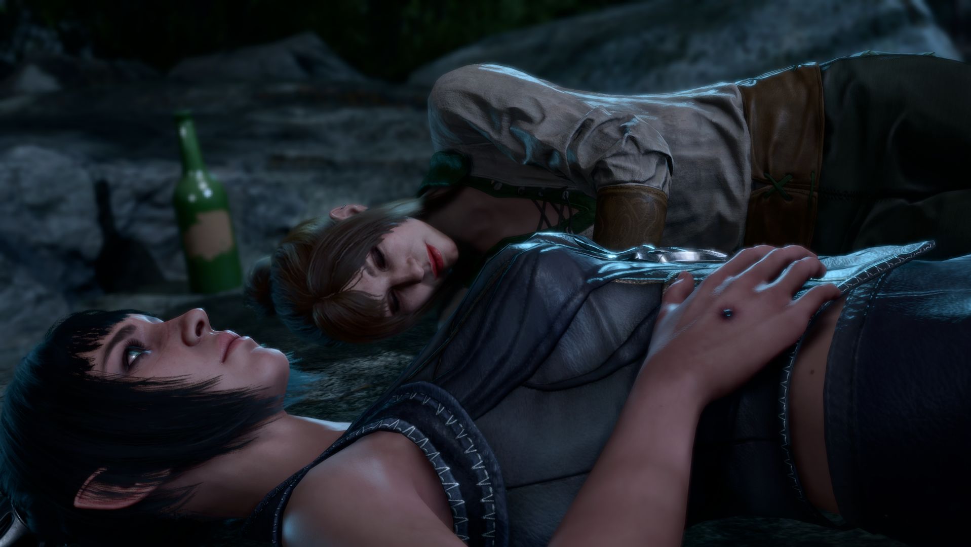 Shadowheart lying down with the player character in Baldur's Gate 3 - 4