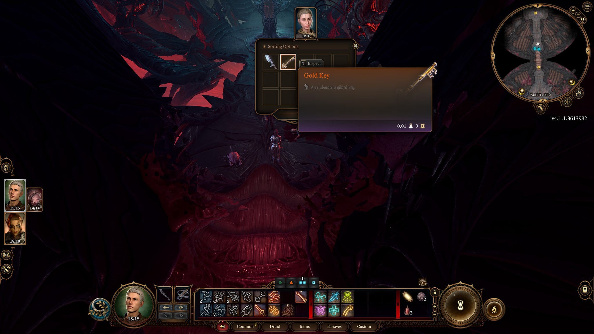 Tav collecting a gold key in Baldur's Gate 3 - 3