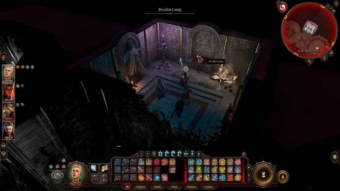 A magical lamp hidden inside the Sorcerous Sundries vault in Baldur's Gate 3.