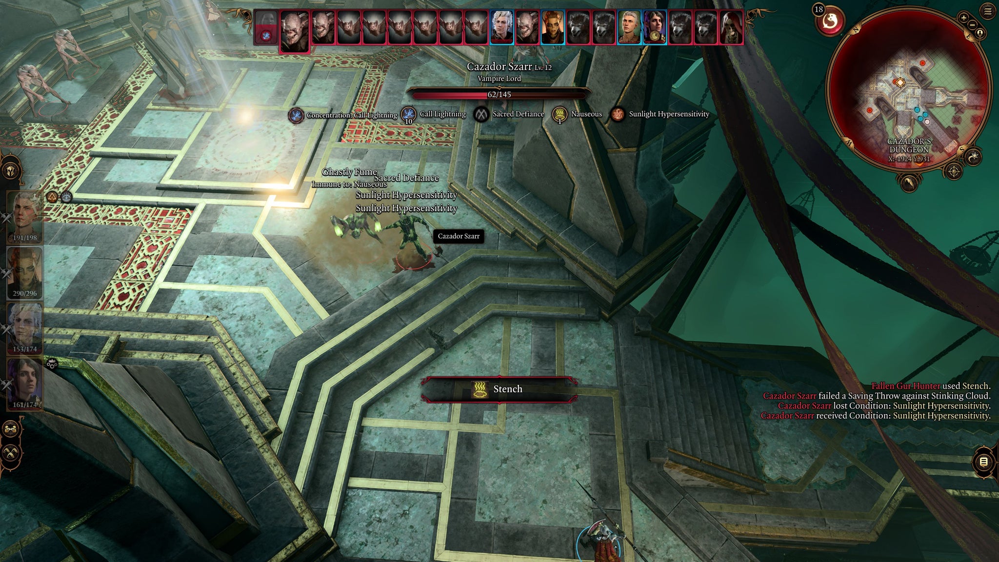 Tav and their party casting Daylight to weaken Cazador Szarr in Baldur's Gate 3. - 7