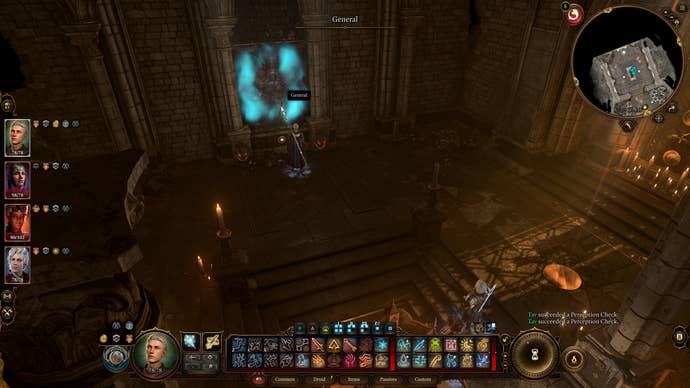 Tav interacting with a portrait to solve the Thorm Mausoleum puzzle in Baldur’s Gate 3