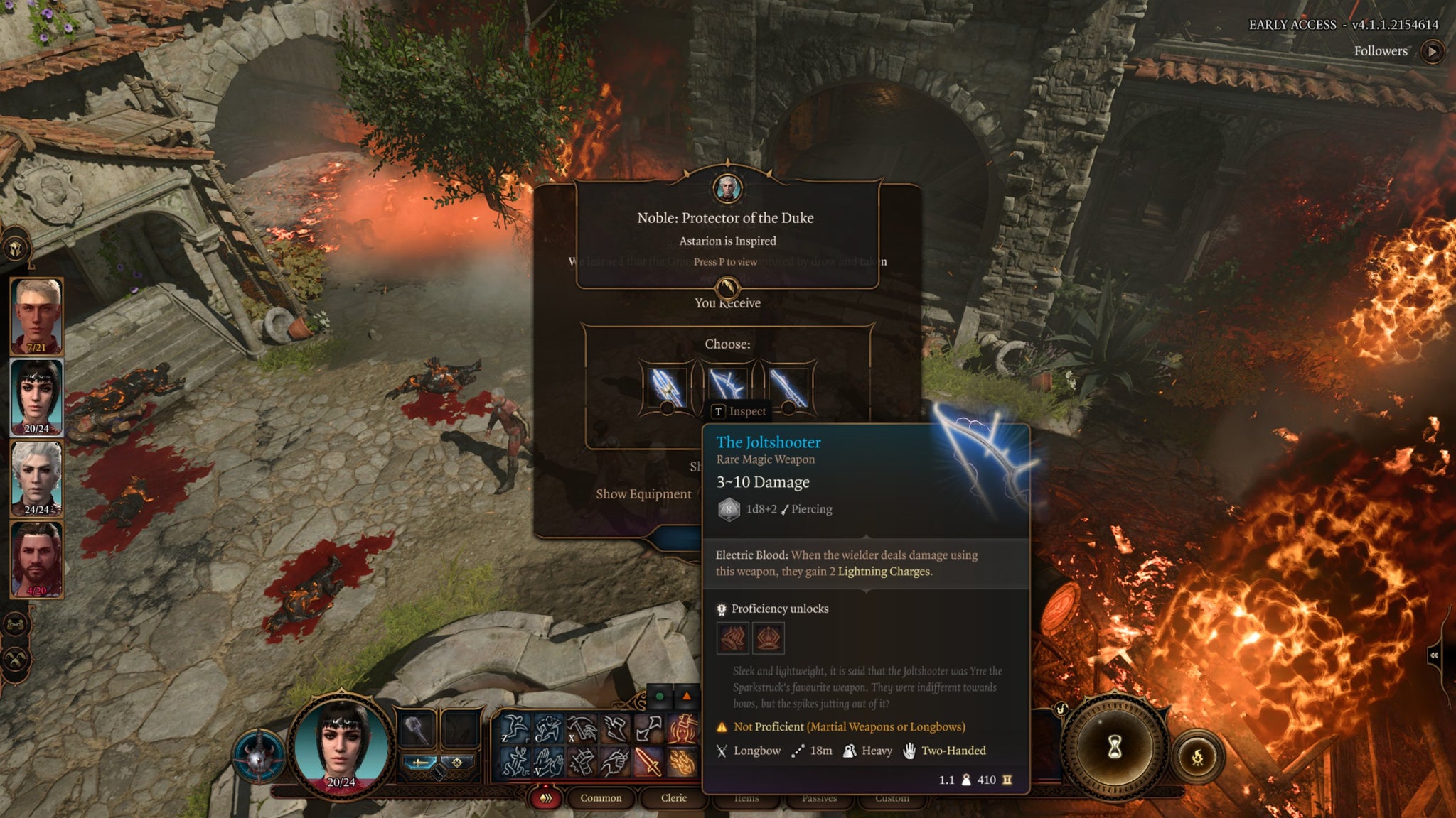 Tav picking a reward for saving Counsellor Florrick from a fire in Baldur's Gate 3 - 6