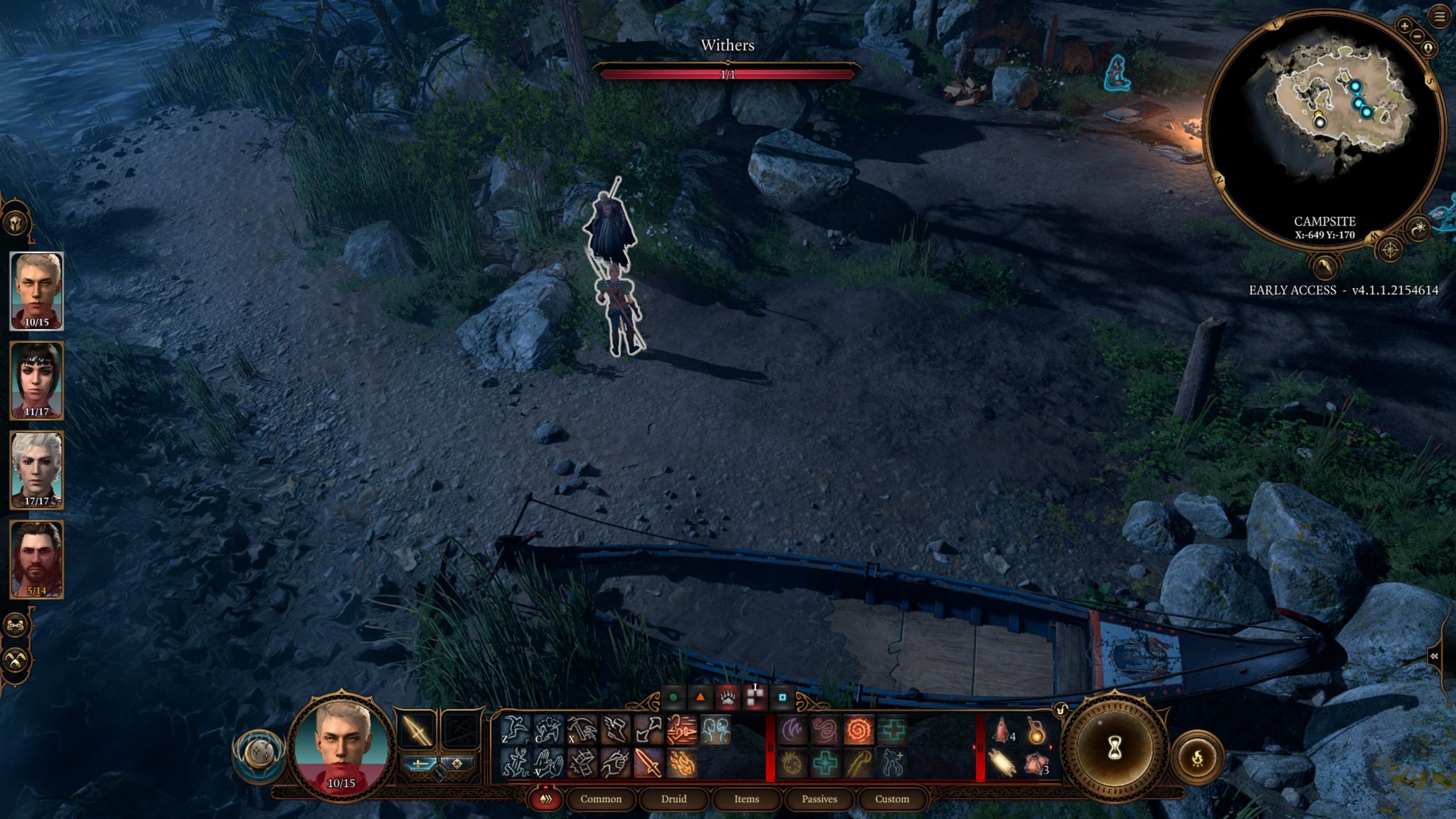 Tav speaking to Withers at their wilderness camp in Baldur's Gate 3 - 3