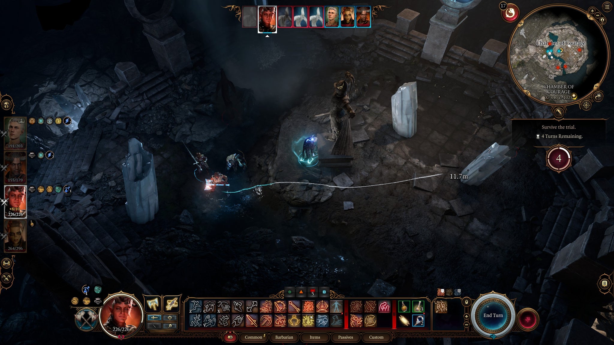 Tav and their party fighting shades in the Chamber of Courage inside the Wyrmway in Baldur's Gate 3. - 4