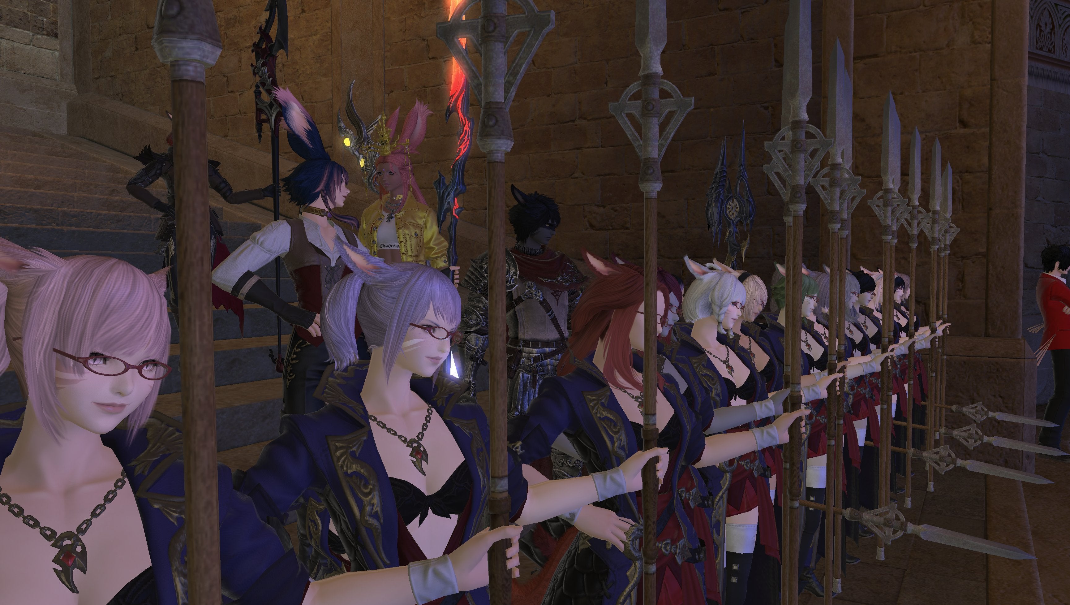 Balmung catgirl army in Final Fantasy 14