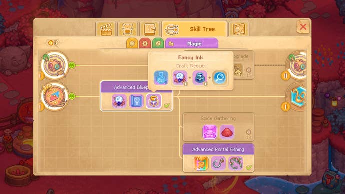 A skill tree from Bandle Tale.