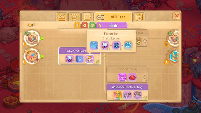 A skill tree from Bandle Tale.